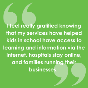 Juan Cantu loves making an impact for schools and organizations needing reliable internet